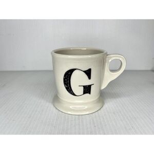 Letter "G" Mug Ceramic Ivory Color Unique Design